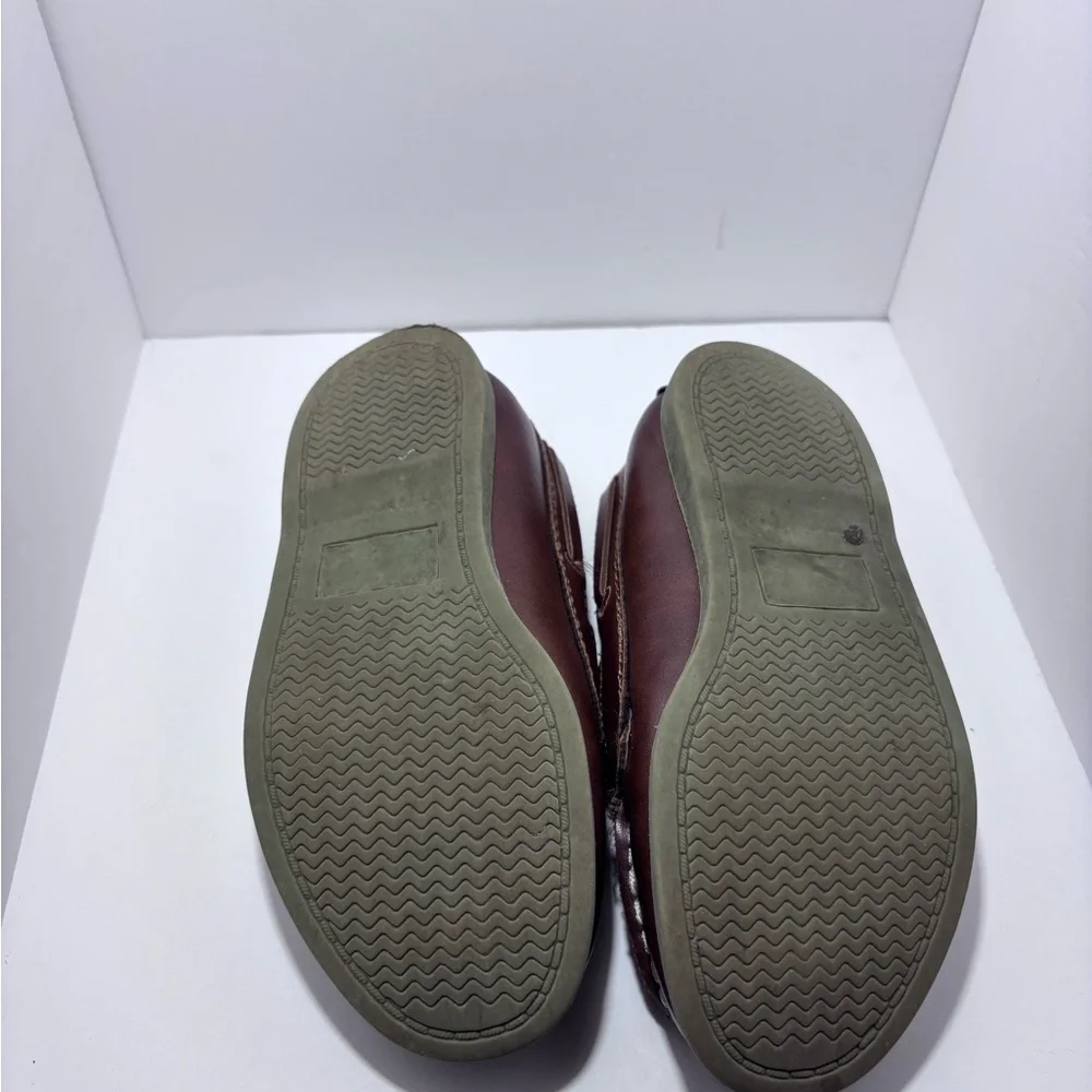Brown Leather Moccasins‎ with Slip-On Design